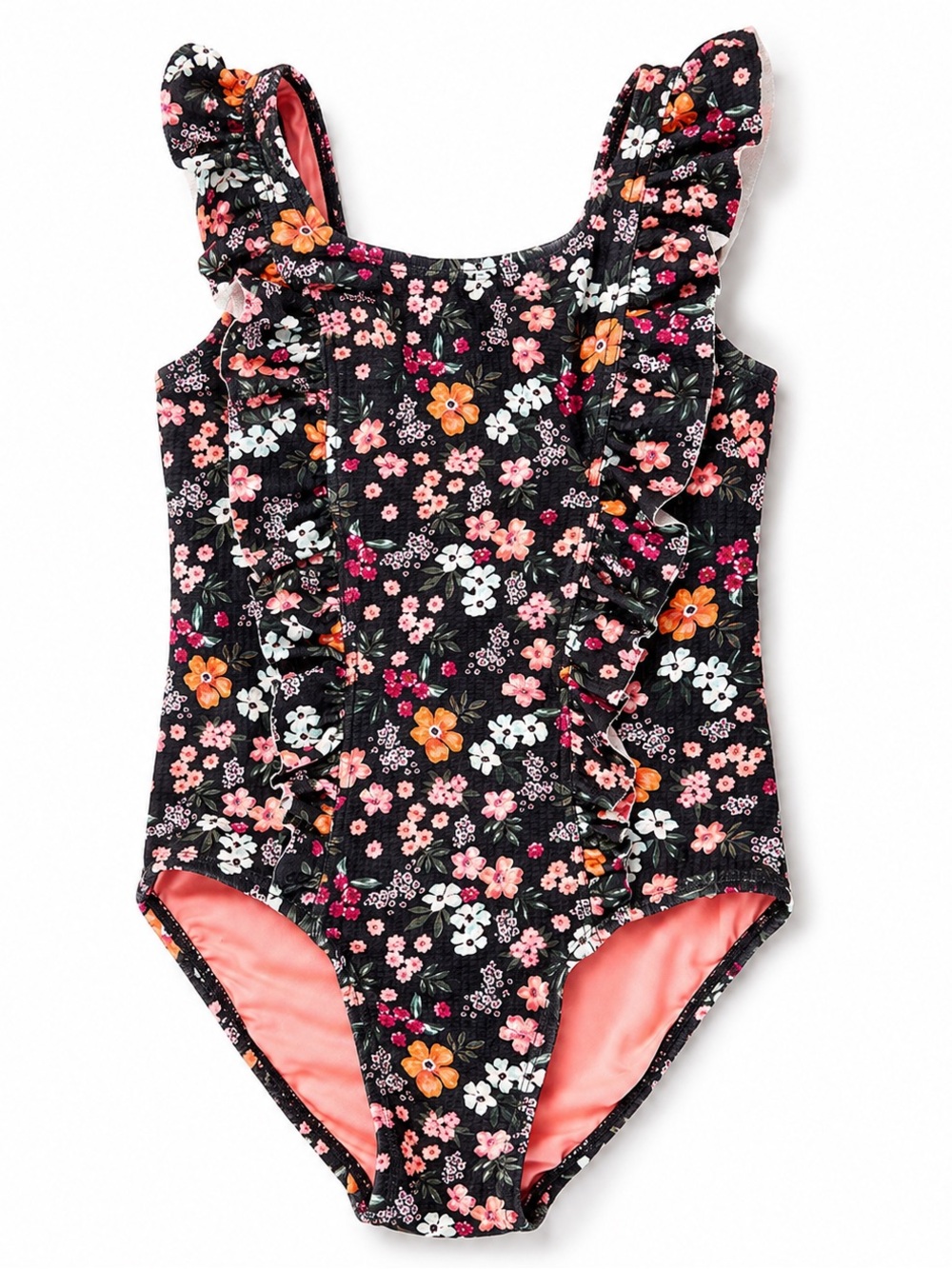 SURFACE Floral Ruffle Cottagecore One Piece Swimsuit Girls Sz 6